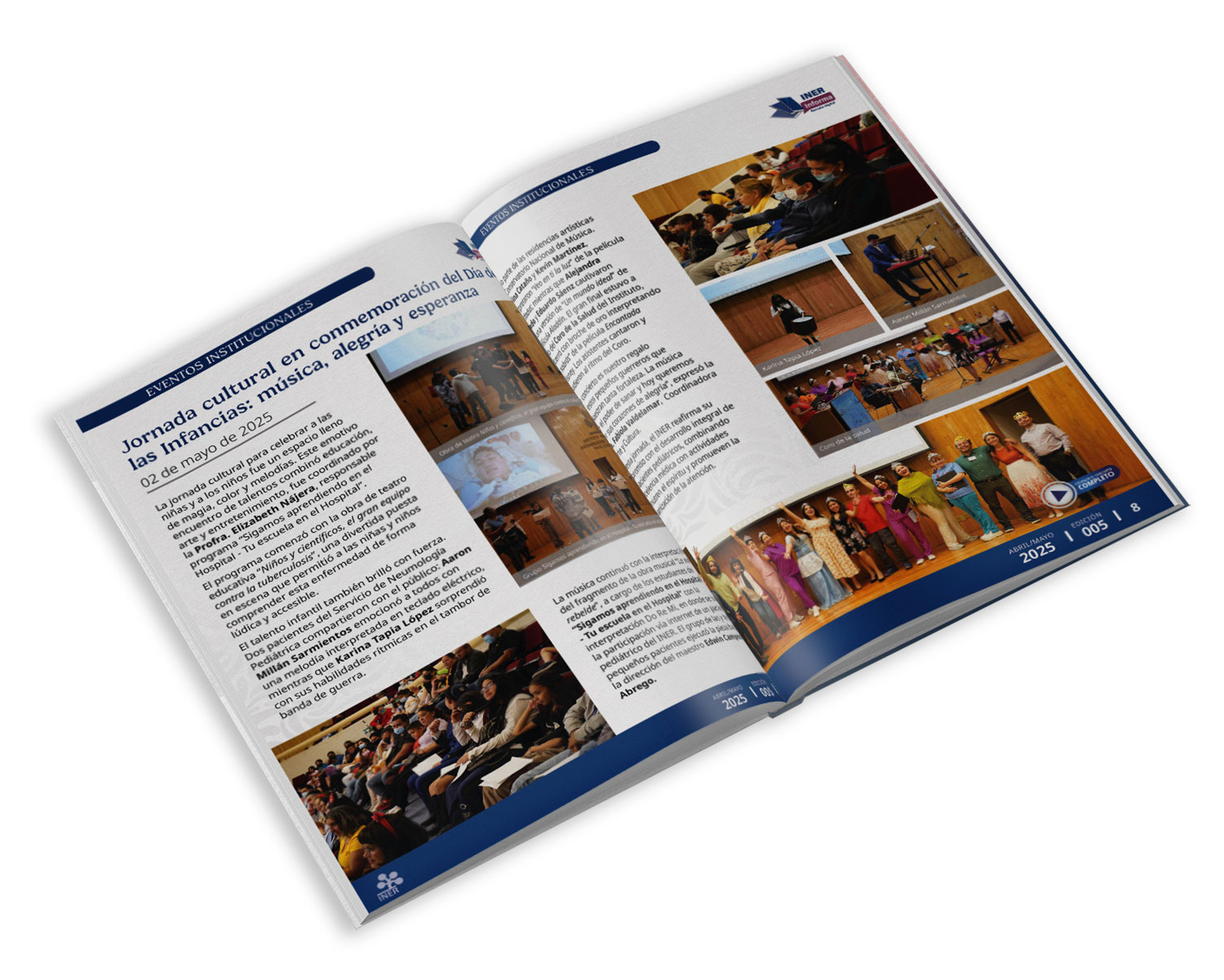 Muckup del contenido de la revista digital INER Informa